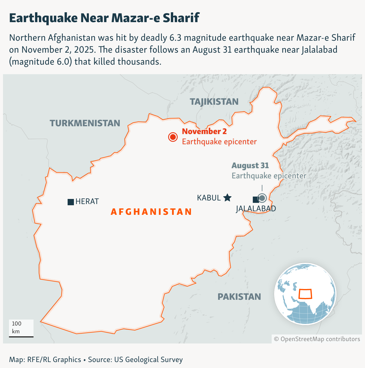 Earthquake Near Mazar-e Sharif (Locator map)