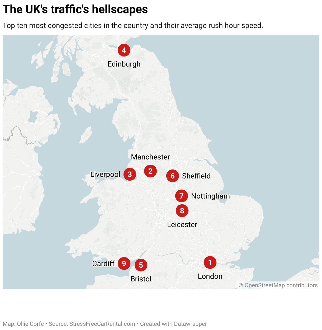 Worst traffic hotspots.