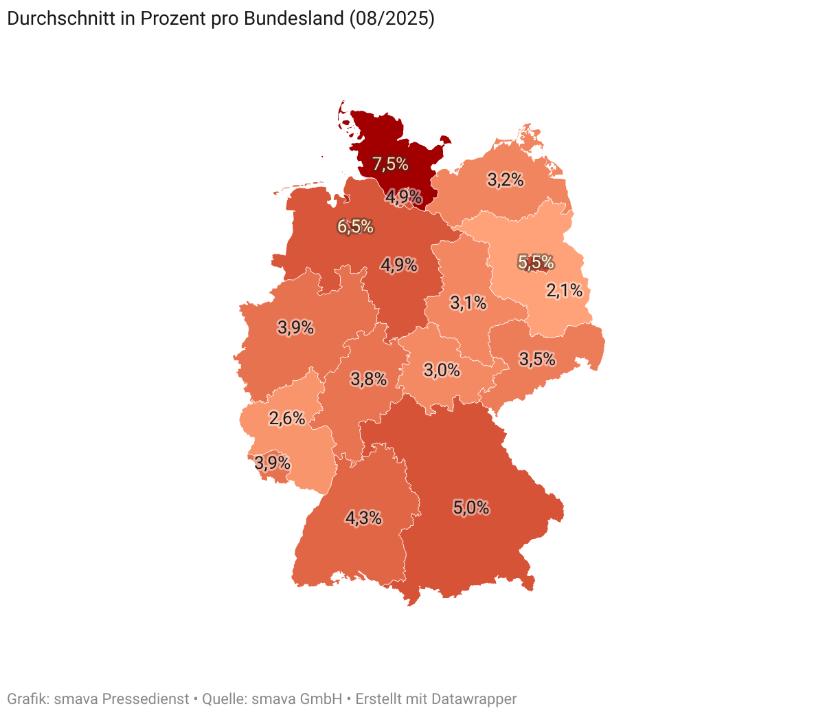 In diesen Bundesländern waren die Konten im Juli 2025 am häufigsten mit über 2.000 Euro im Minus