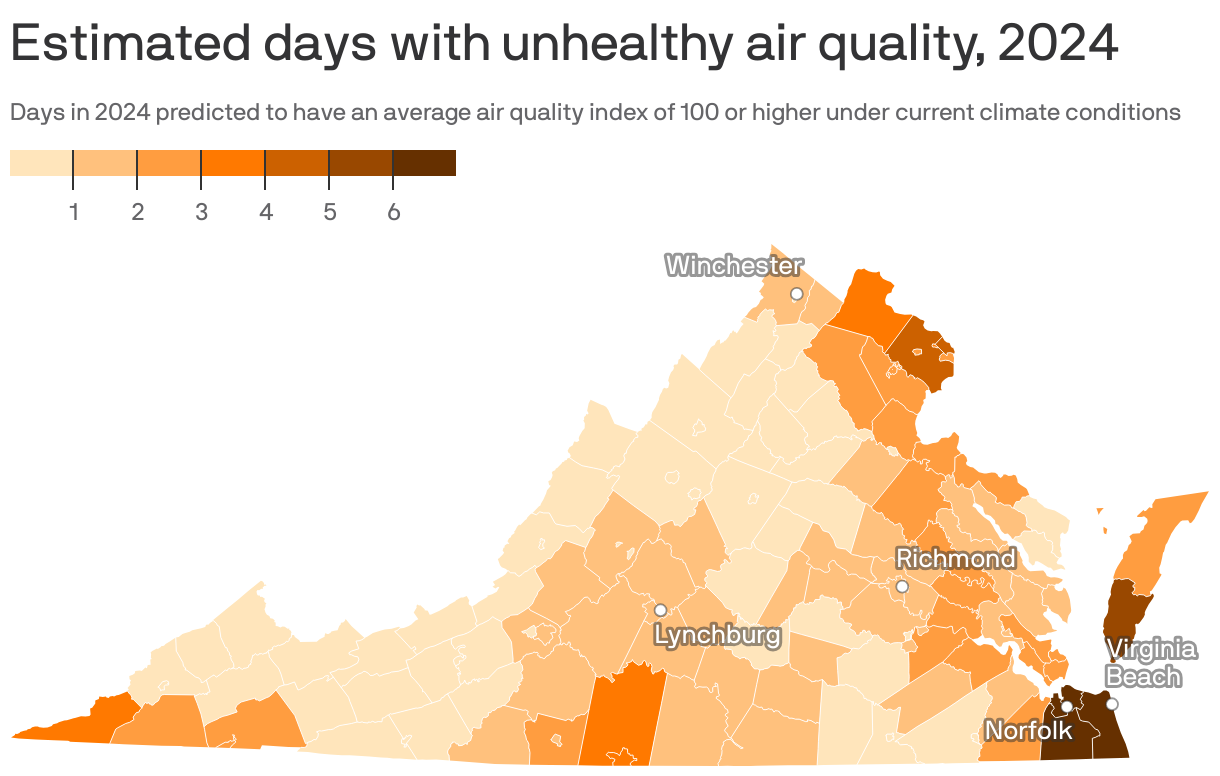 Virginia's air quality is expected to get worse - Axios Richmond