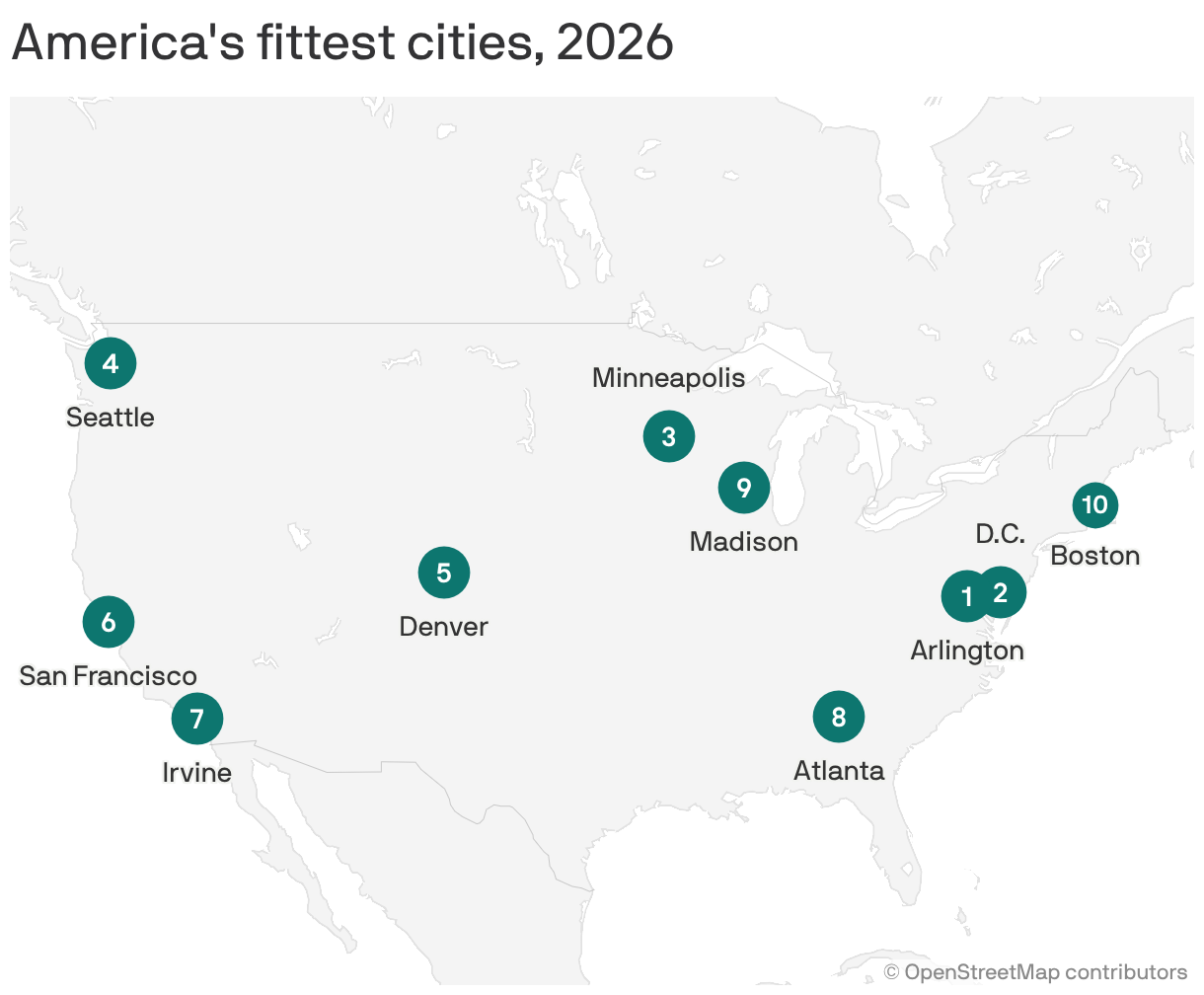 A U.S. map shows a ranking of America
