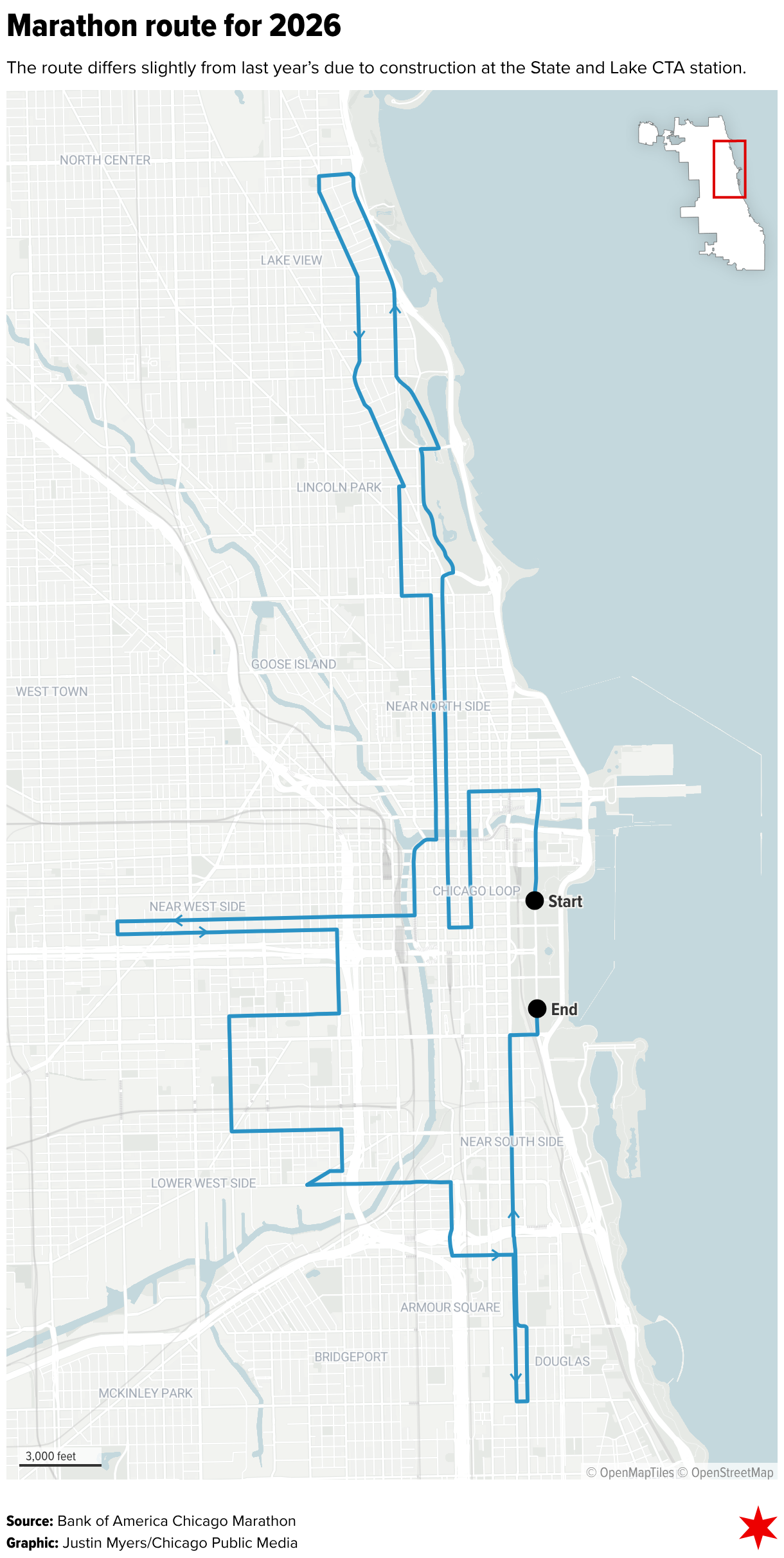 Marathon route for 2026 (Locator map)