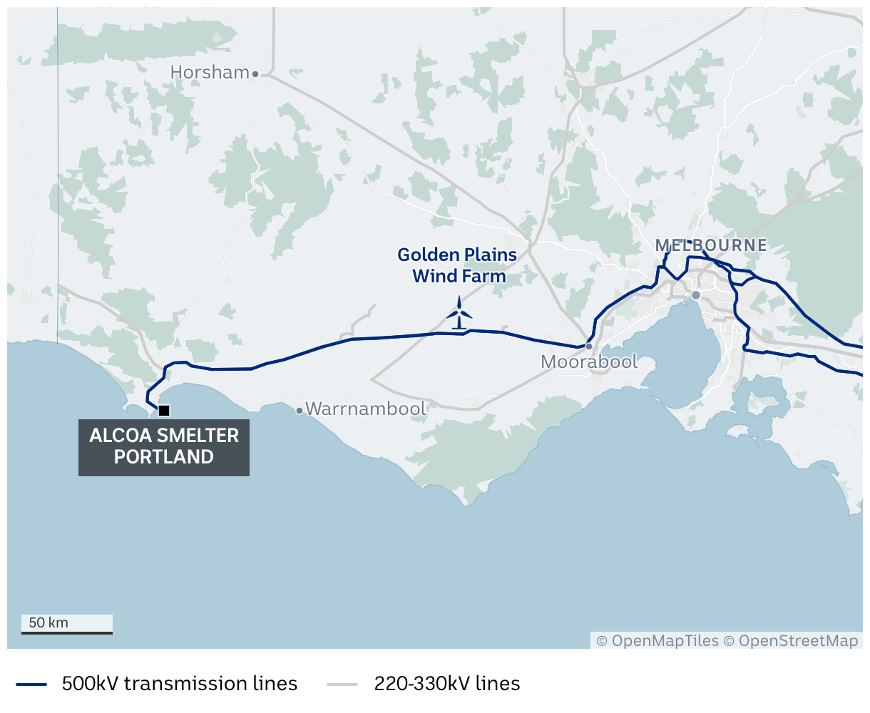 Wind farm links to existing power structure