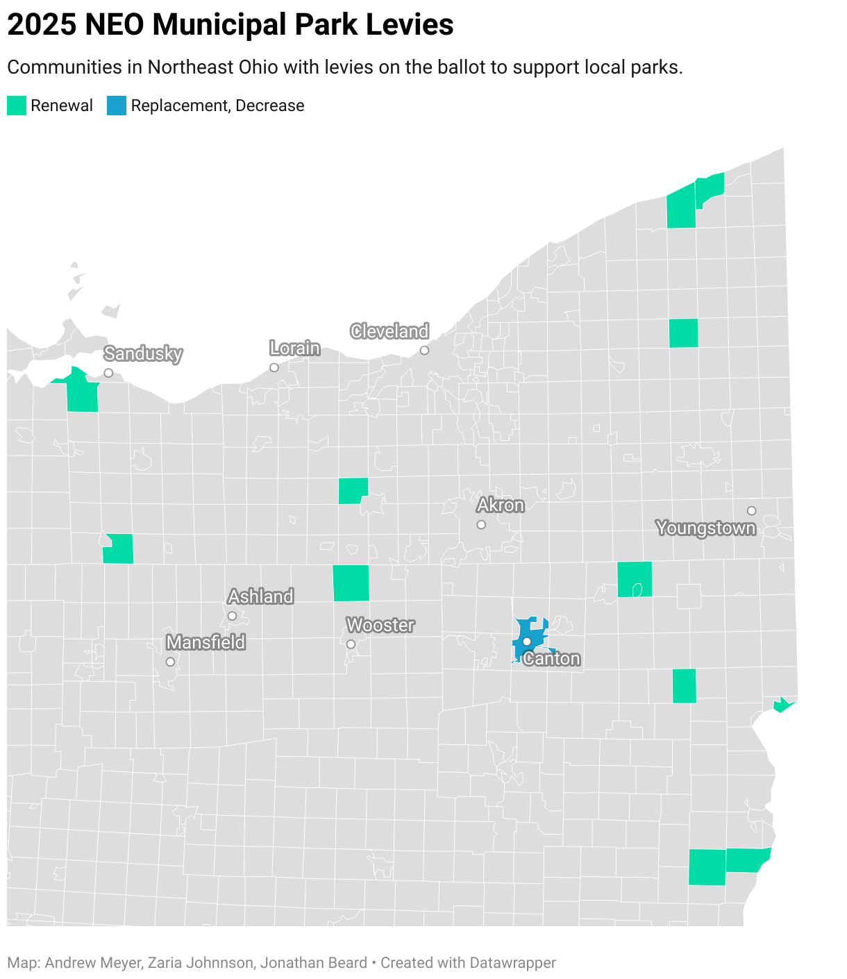 2025 NEO Municipal  Park Levies (Choropleth map)