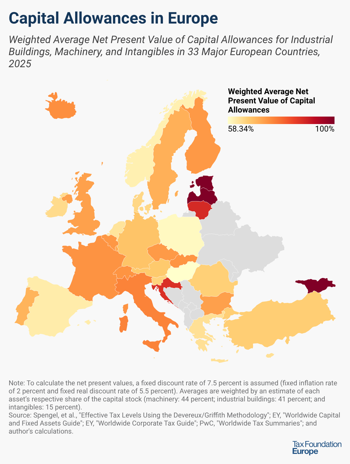 Capital Allowances in Europe (Choropleth map)