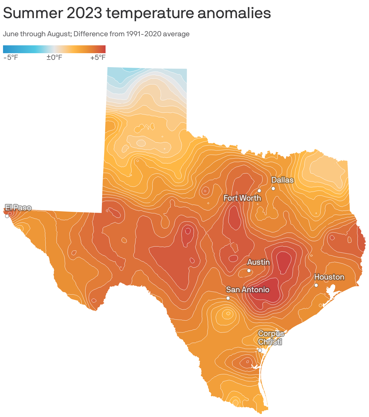 Summer 2023 temperature anomalies
