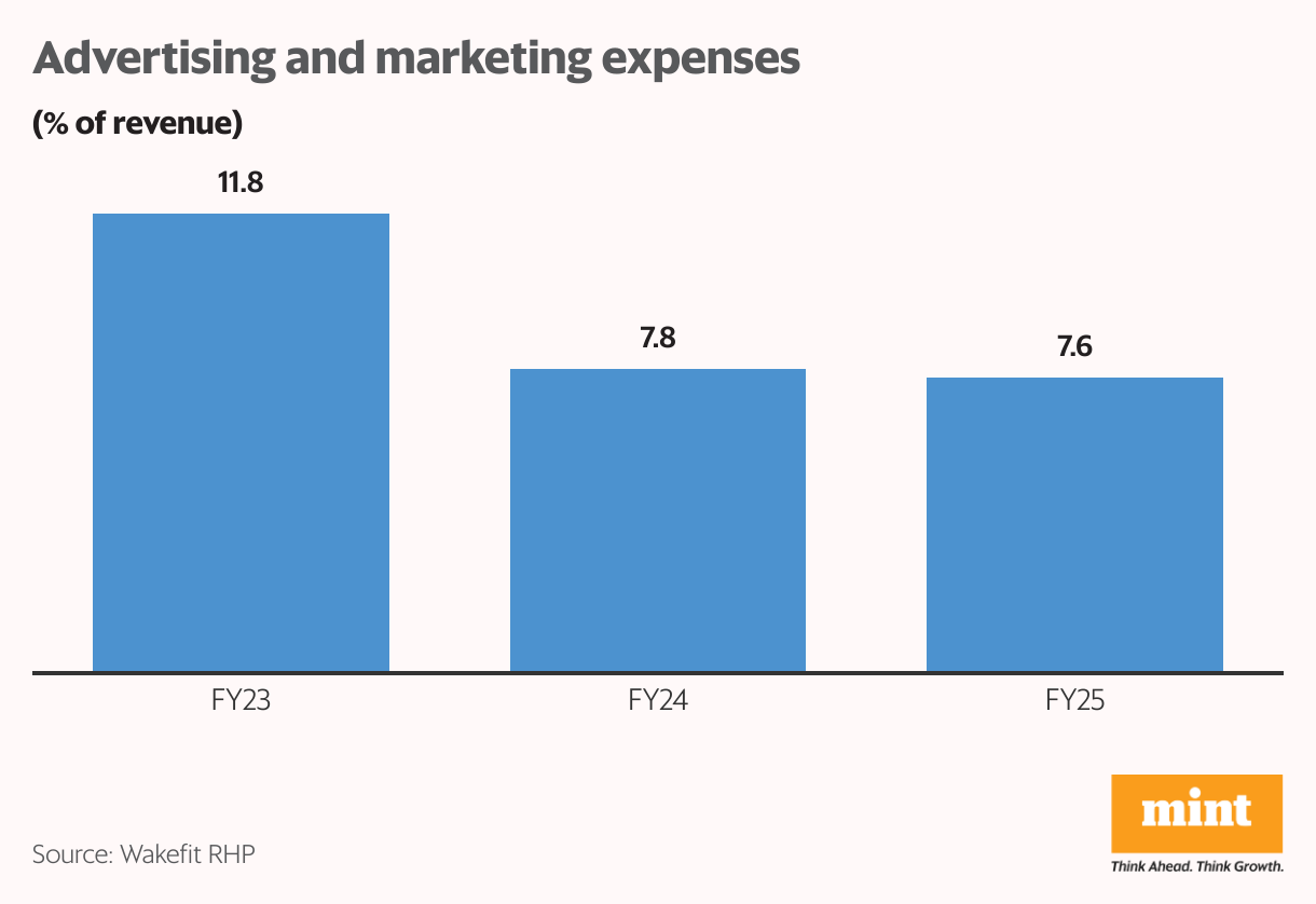 Advertising and marketing expenses (Column Chart)