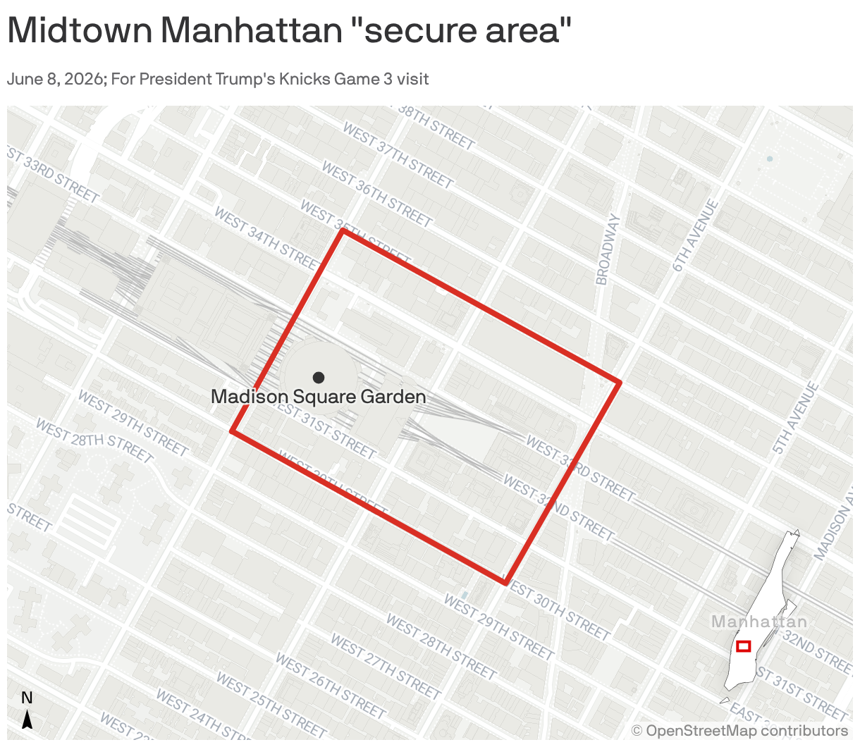 Midtown Manhattan "secure area"