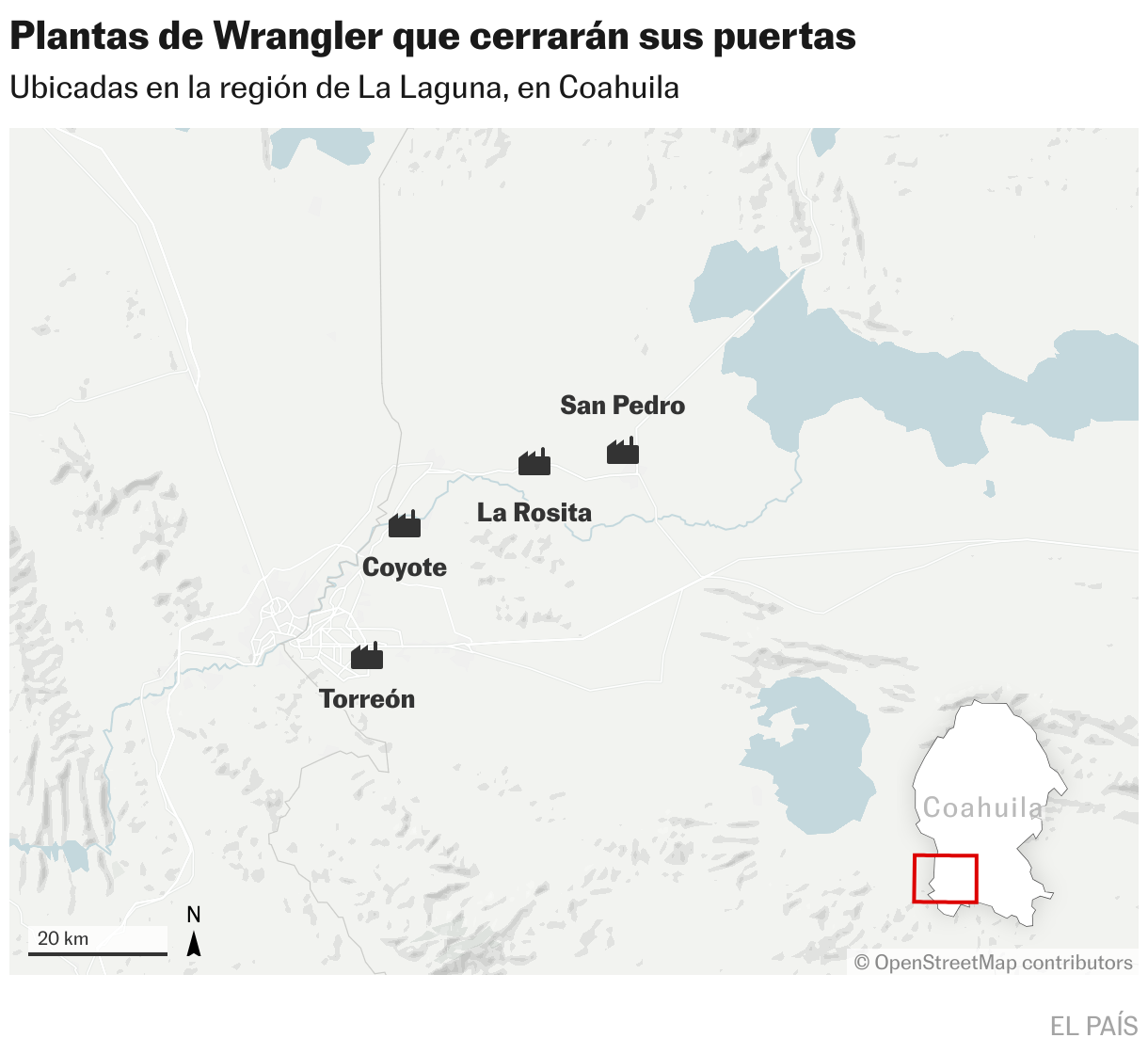 Plantas de Wrangler que cerrarán sus puertas (Mapas de ubicación)