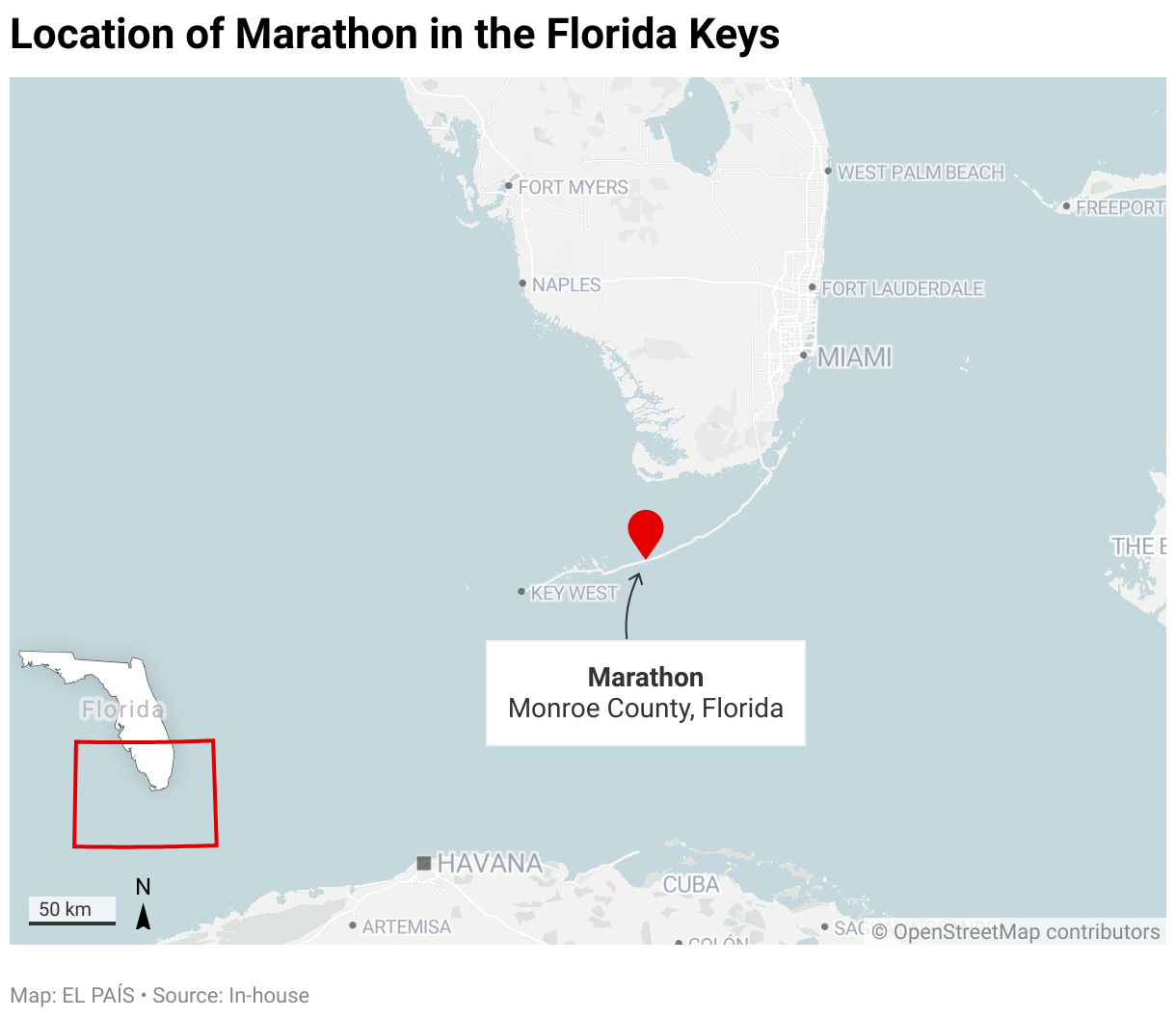 Location of Marathon in the Florida Keys (Locator map)