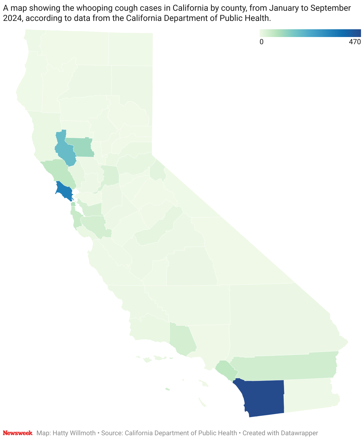 California Whooping Cough Map Shows Surge of Deadly Disease