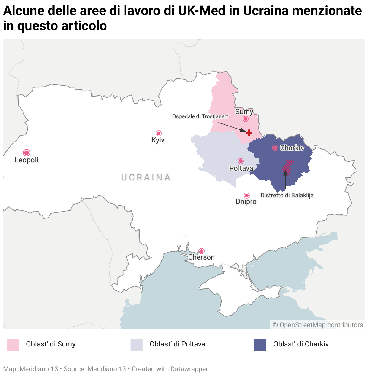 UK-Med in Ucraina, mappa.