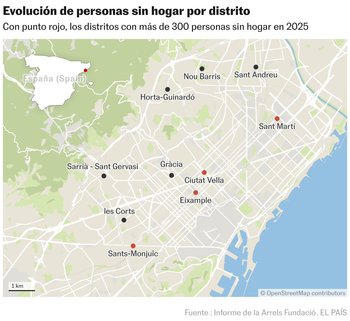 Evolution of homeless people by neighborhood (Location maps)