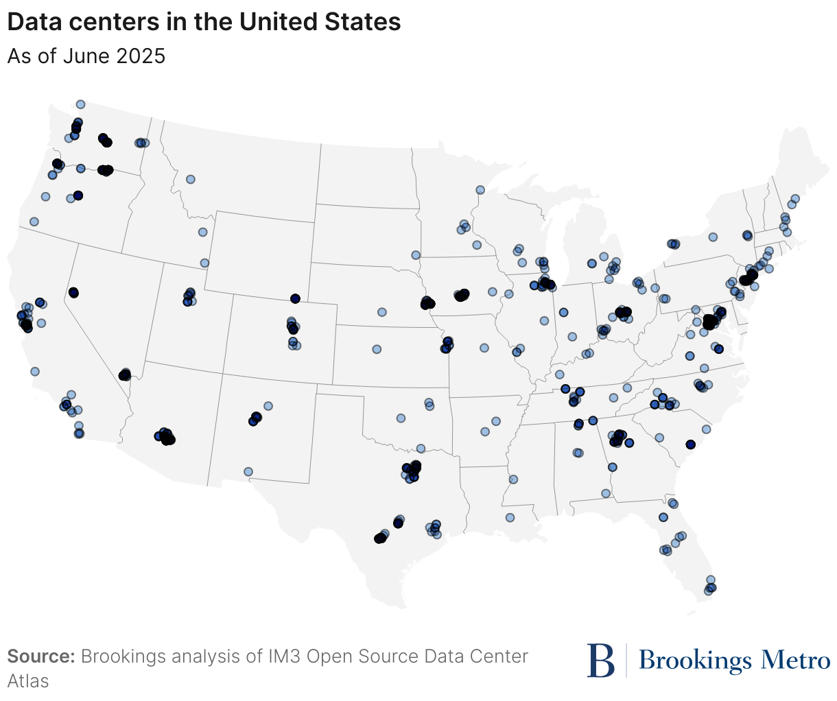 Data centers in the United States (Symbol map)