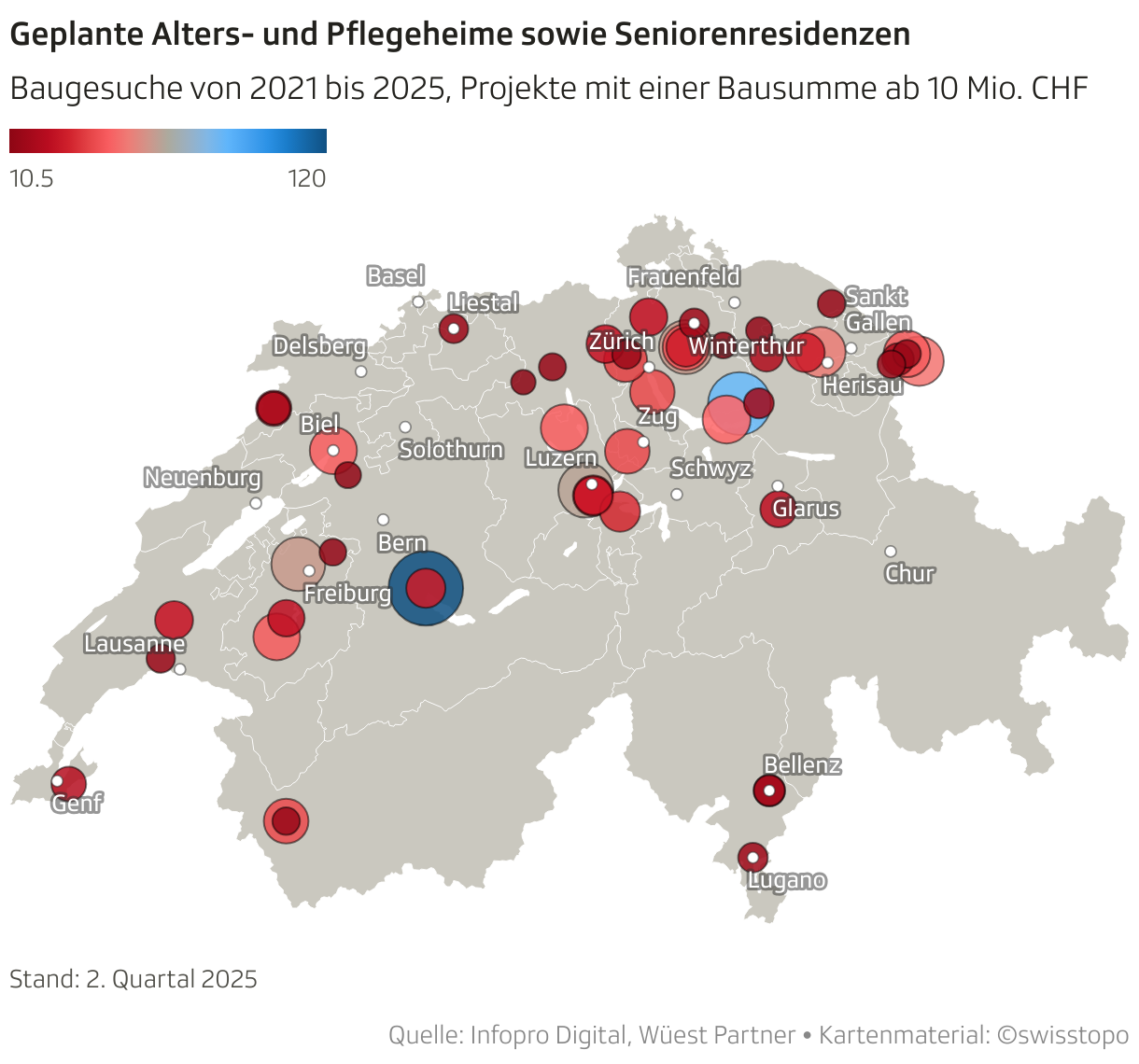 Geplante Alters- und Pflegeheime sowie Seniorenresidenzen (Symbol-Karte)