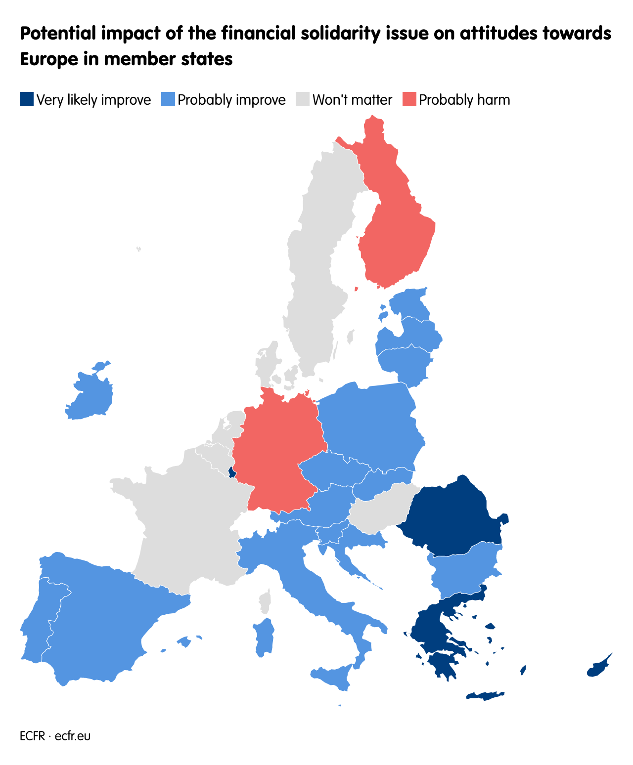 Potential impact of the financial solidarity issue on attitudes towards Europe in member states