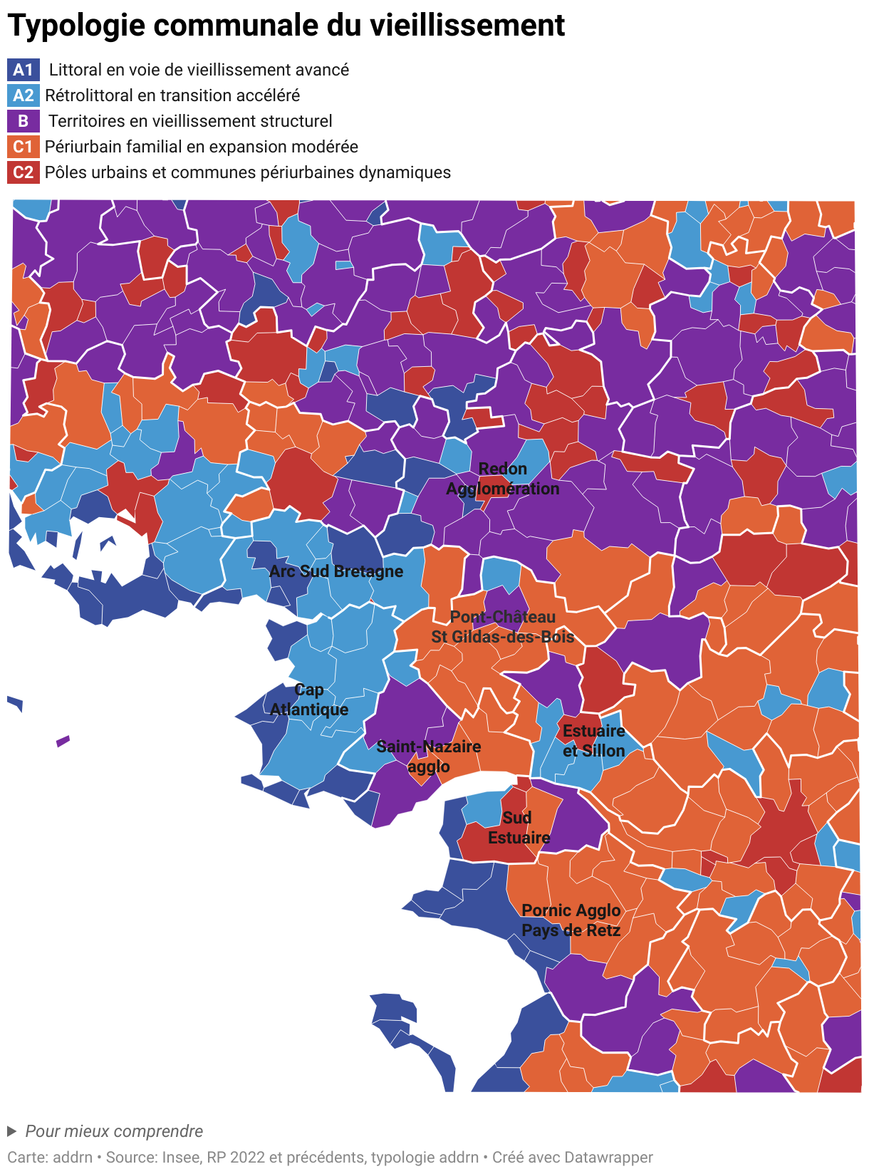 Typologie communale du vieillissement (Carte choroplèthe)