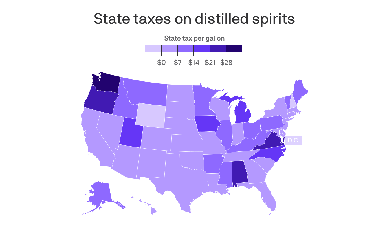 Washington liquor taxes tower over other states