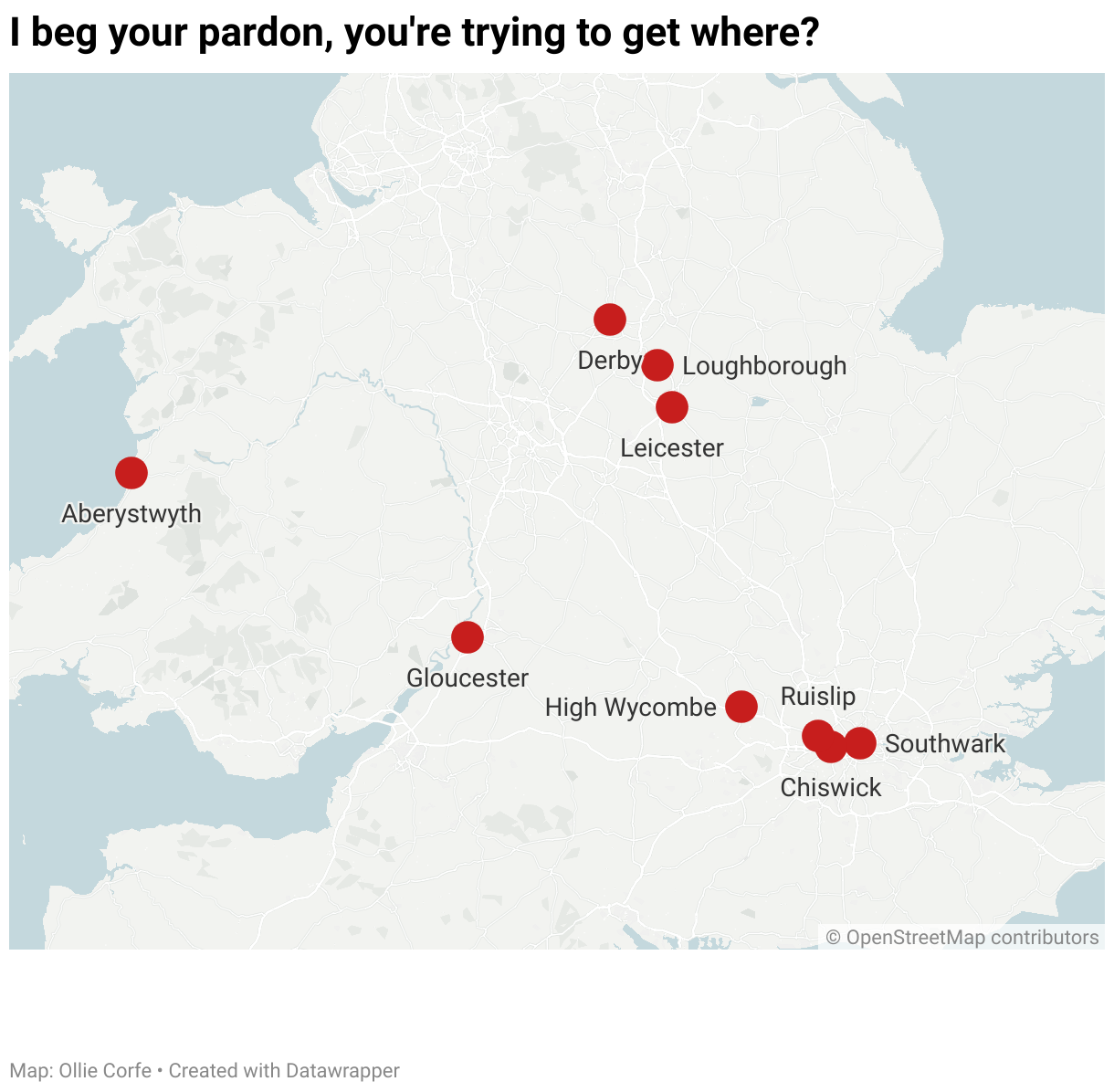 Map of difficult to pronounce places.