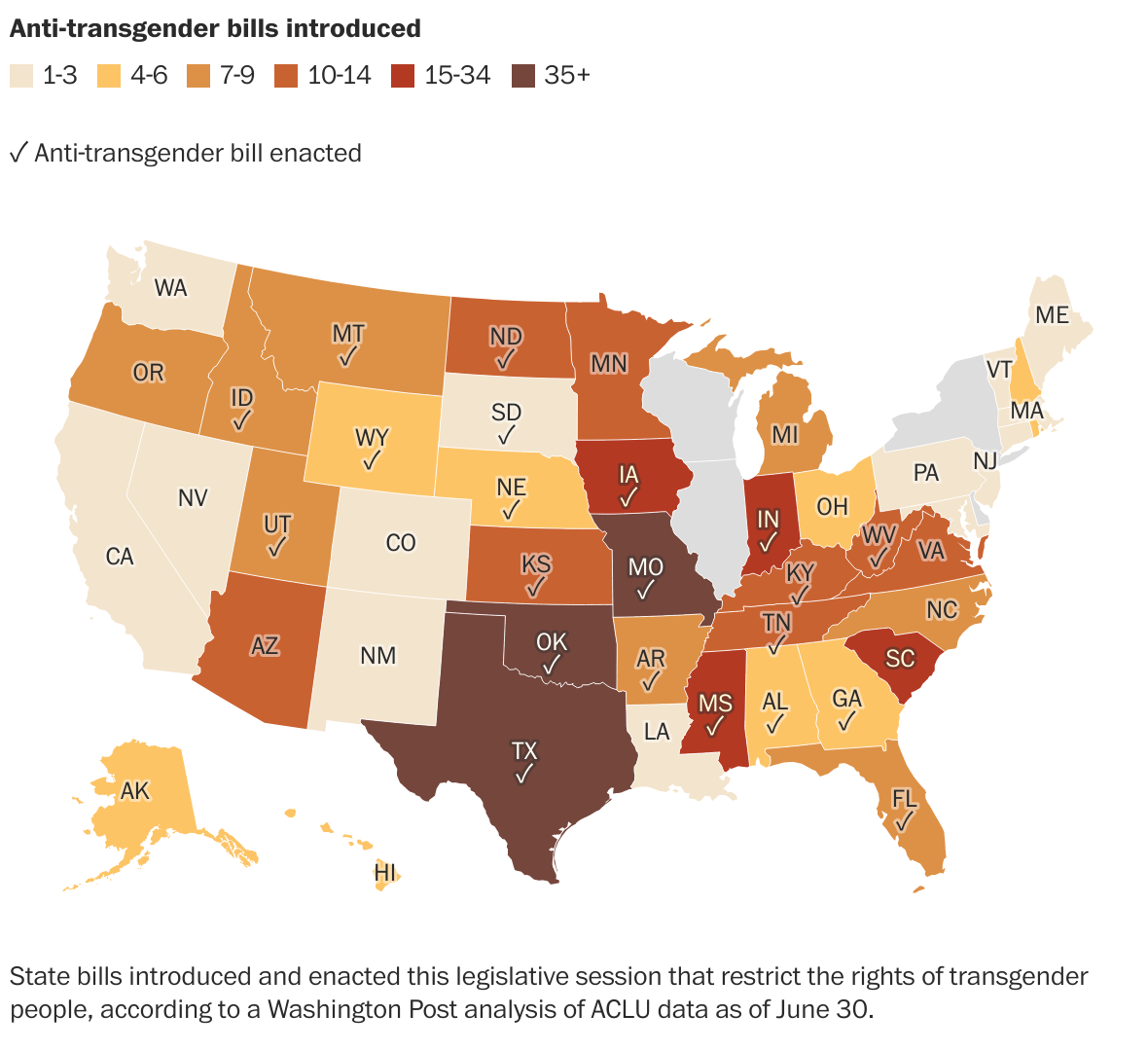 Anti Trans Bills Have Doubled Since Mapping Where States Stand The Washington Post