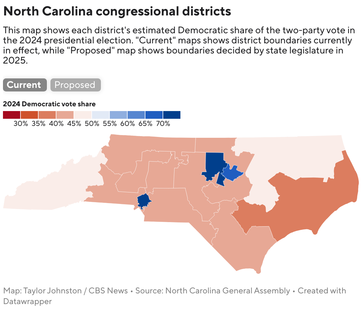 North Carolina congressional districts (Choropleth map)