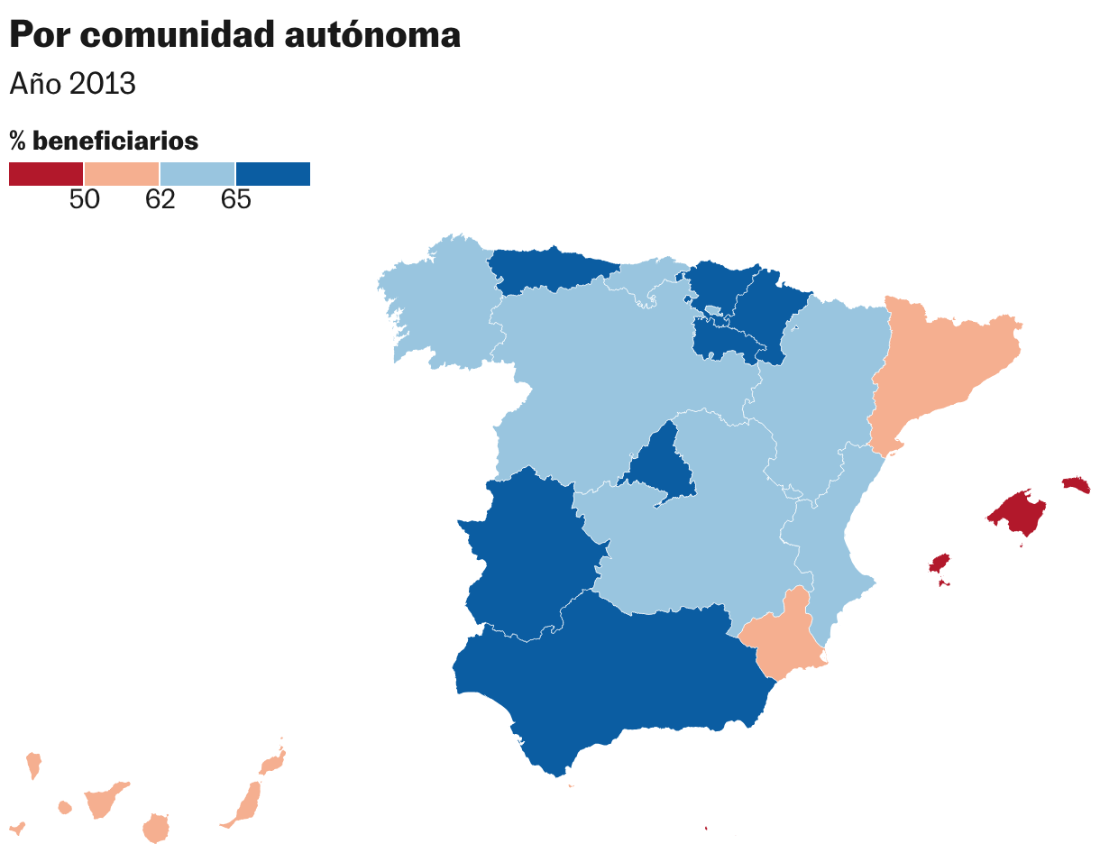 Por comunidad autónoma (Mapa coroplético)