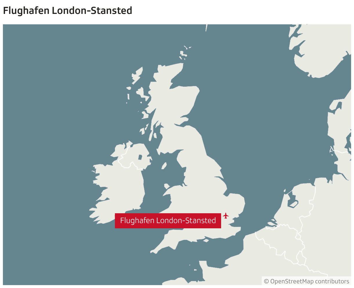 Aéroport de Londres Stansted (carte de localisation)