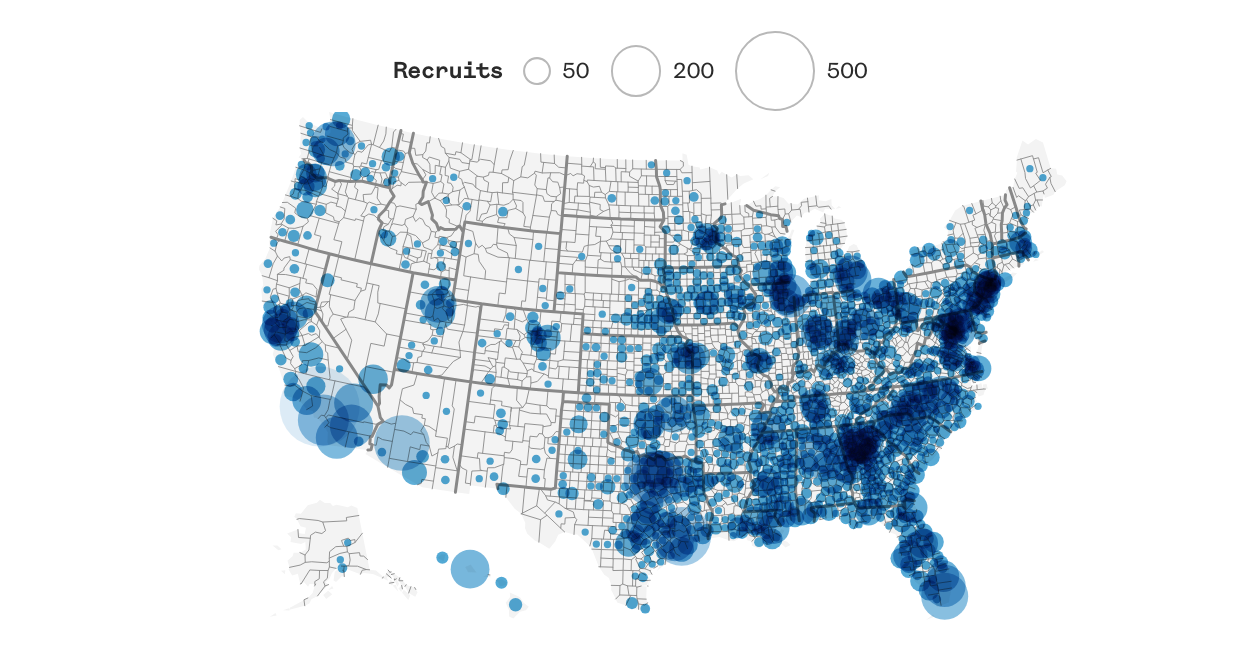 Chart shows which college football teams make the most of