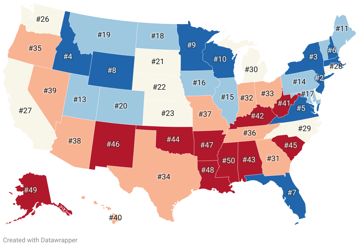 top 10 best state to live in usa 2023