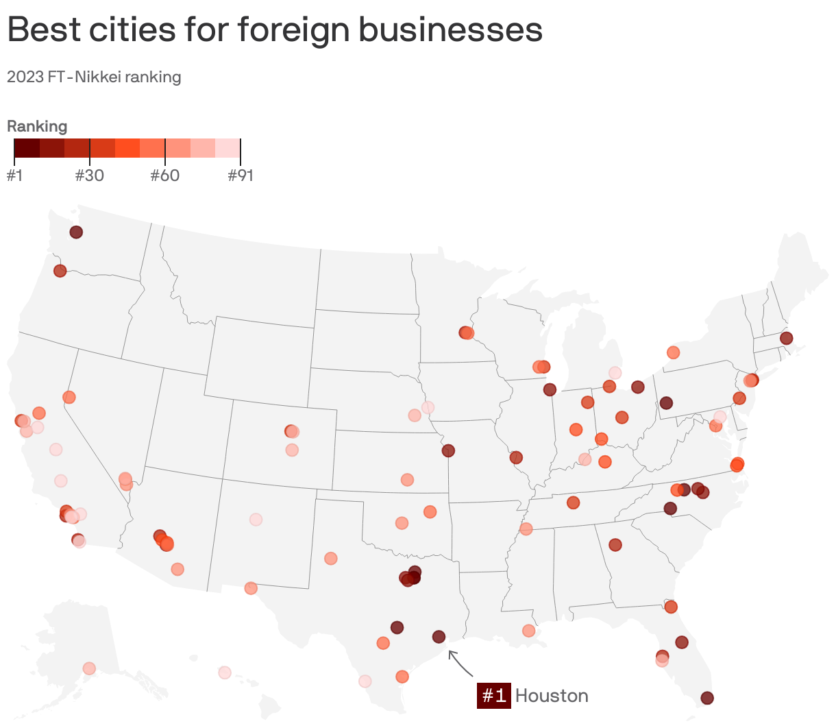 Best cities for foreign businesses