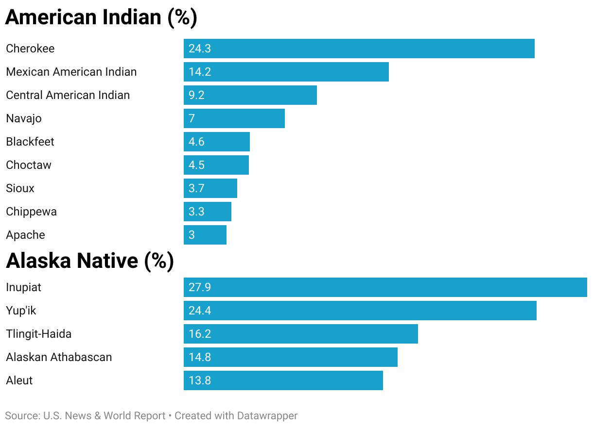 American Indian (%) (Bar Chart)