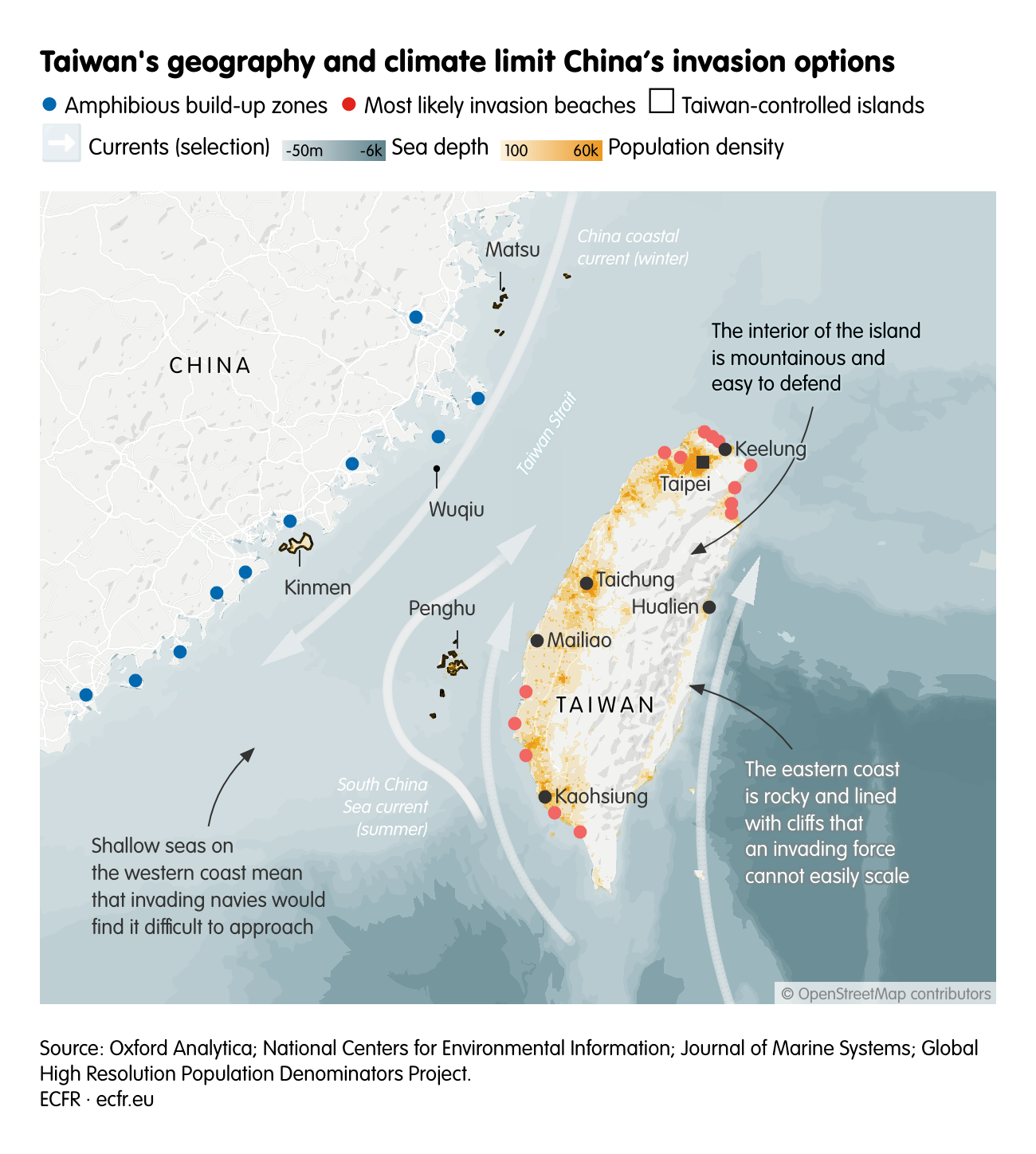 Taiwan's geography and climate limit China’s invasion options 