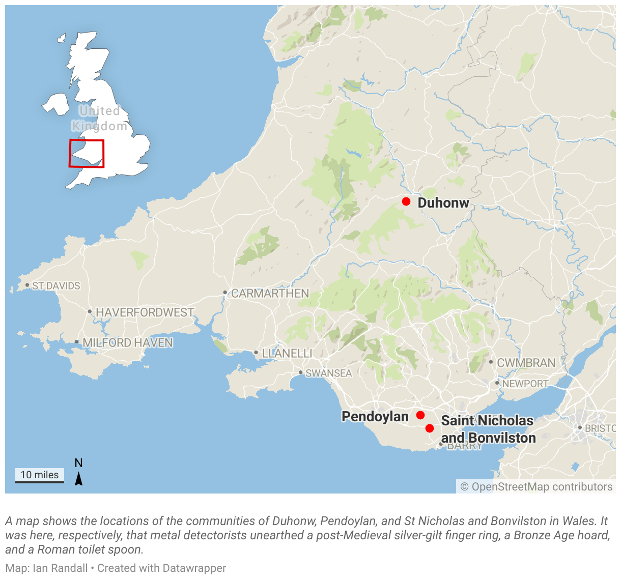 A map shows the locations of the communities of Duhonw, Pendoylan, and St Nicholas and Bonvilston in Wales.