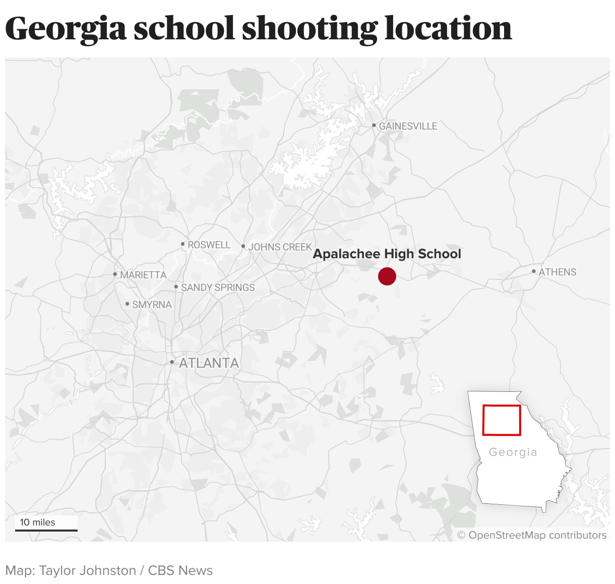 Map showing location of Apalachee High School