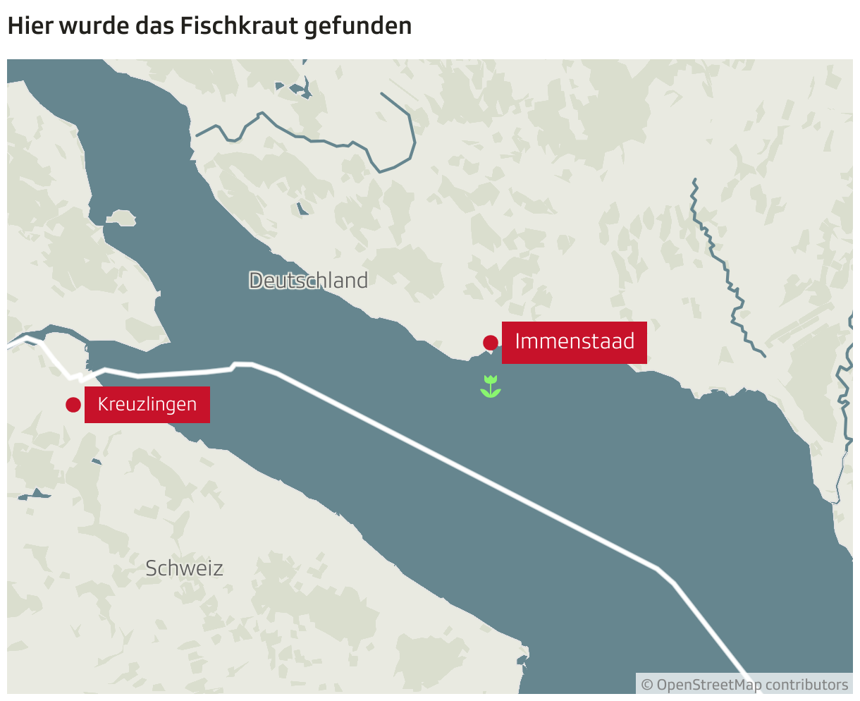 Hier wurde das Fischkraut gefunden (Locator-Karte)