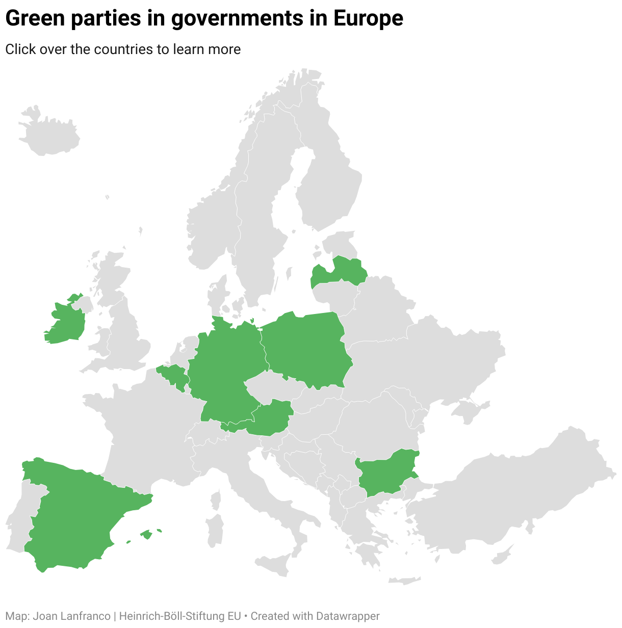 Green parties in governments in Europe