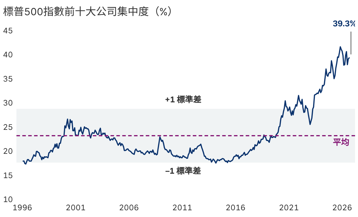 少數個股正推動市場趨向高度集中
