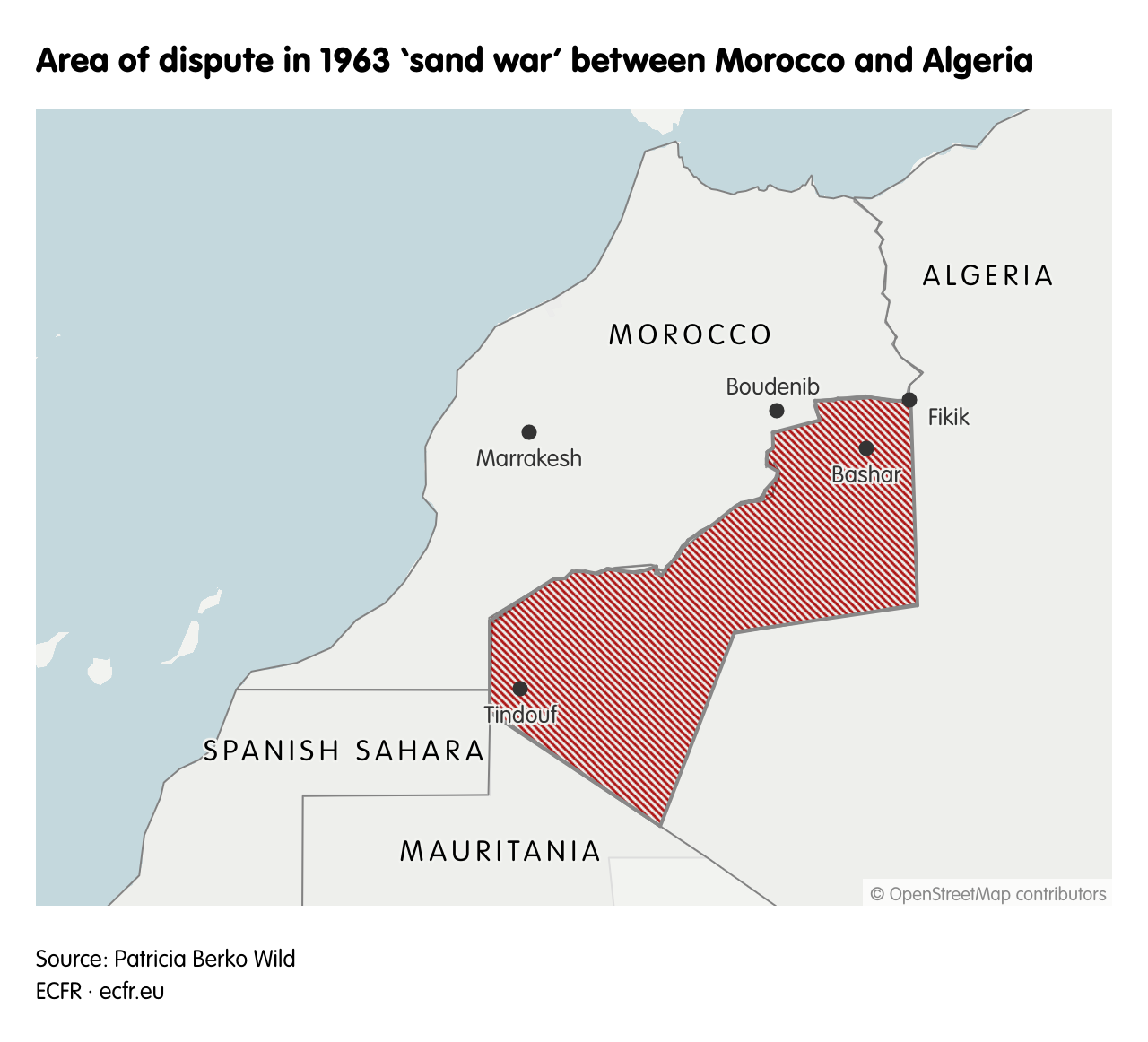 Area of dispute in 1963 ‘sand war’ between Morocco and Algeria