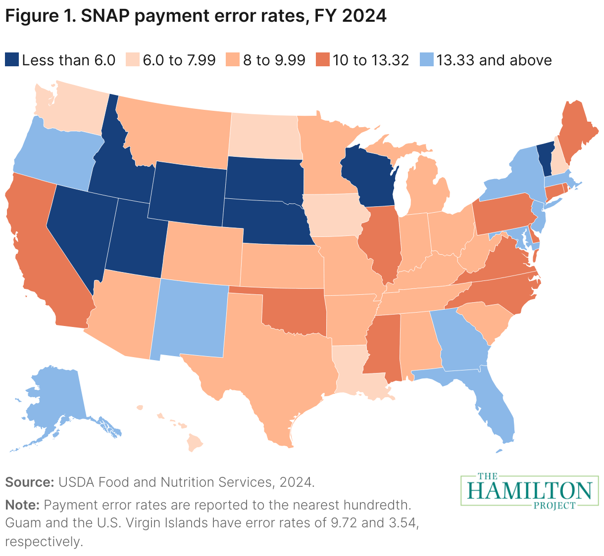 Figure 1. SNAP payment error rates, FY 2024 (Choropleth map)