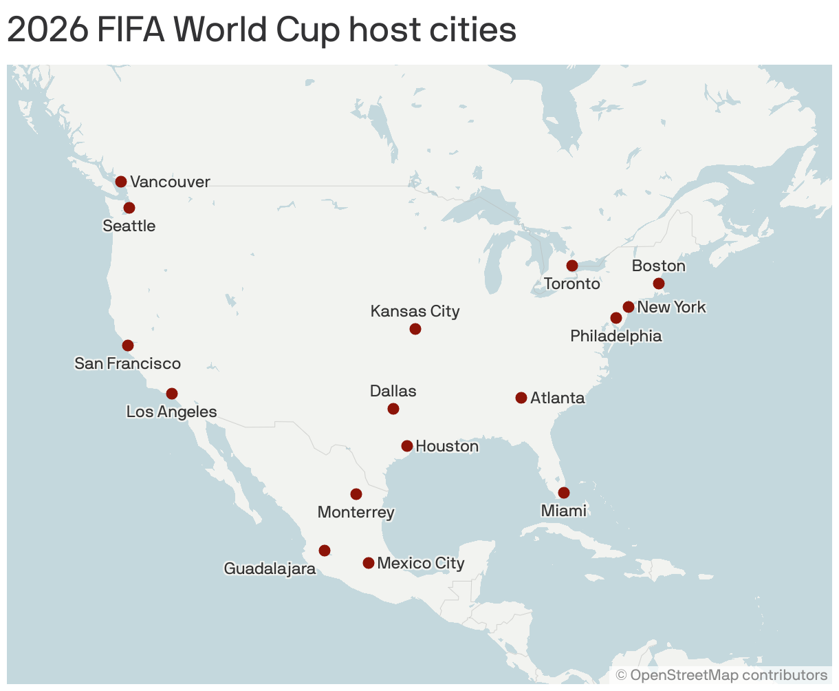 World Cup 2026 host cities announced: Full list