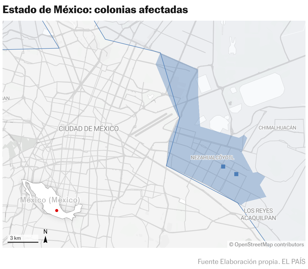 Estado de México: colonias afectadas (Mapas de ubicación)