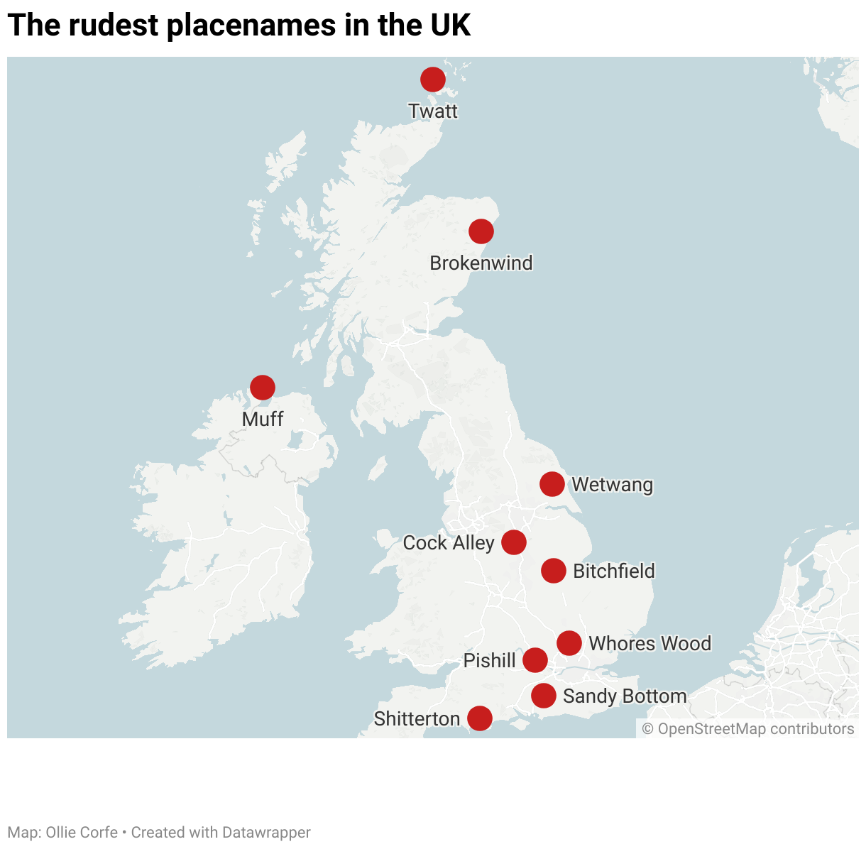 Map of rude places.