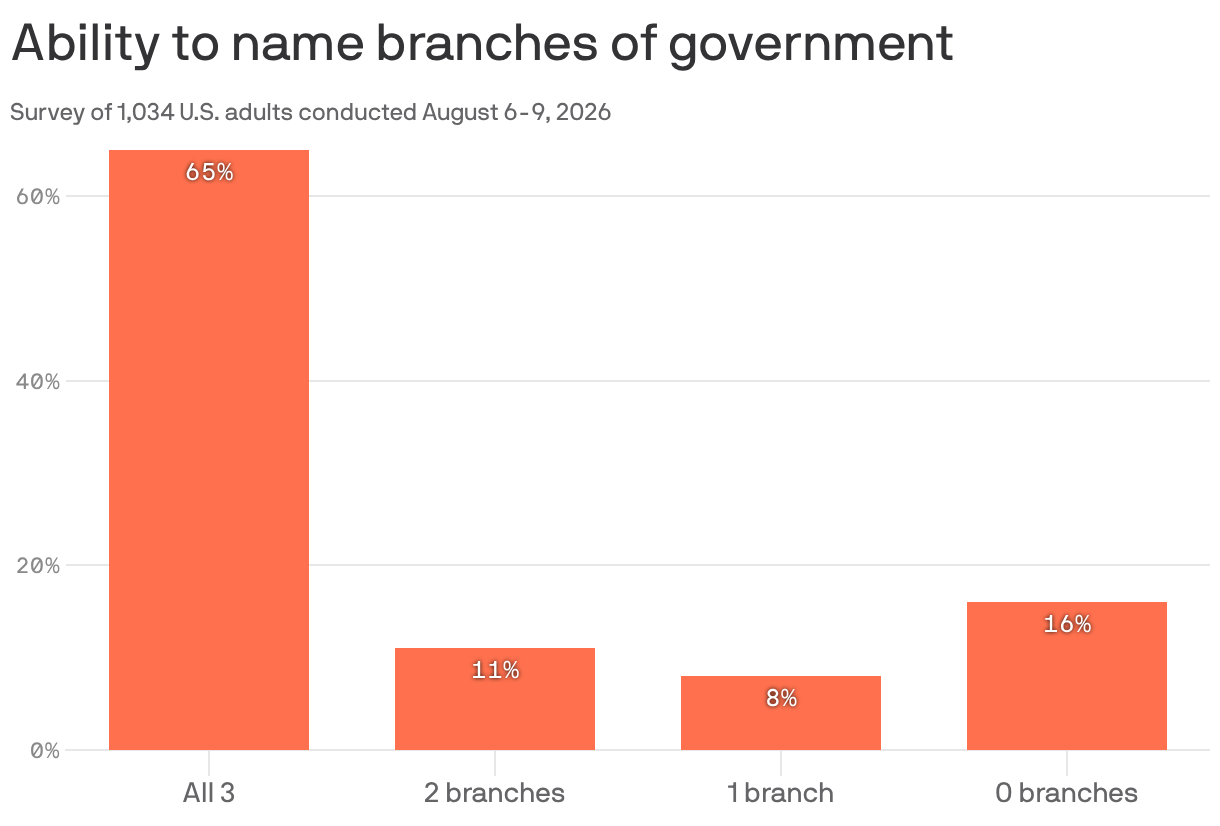 Ability to name branches of government